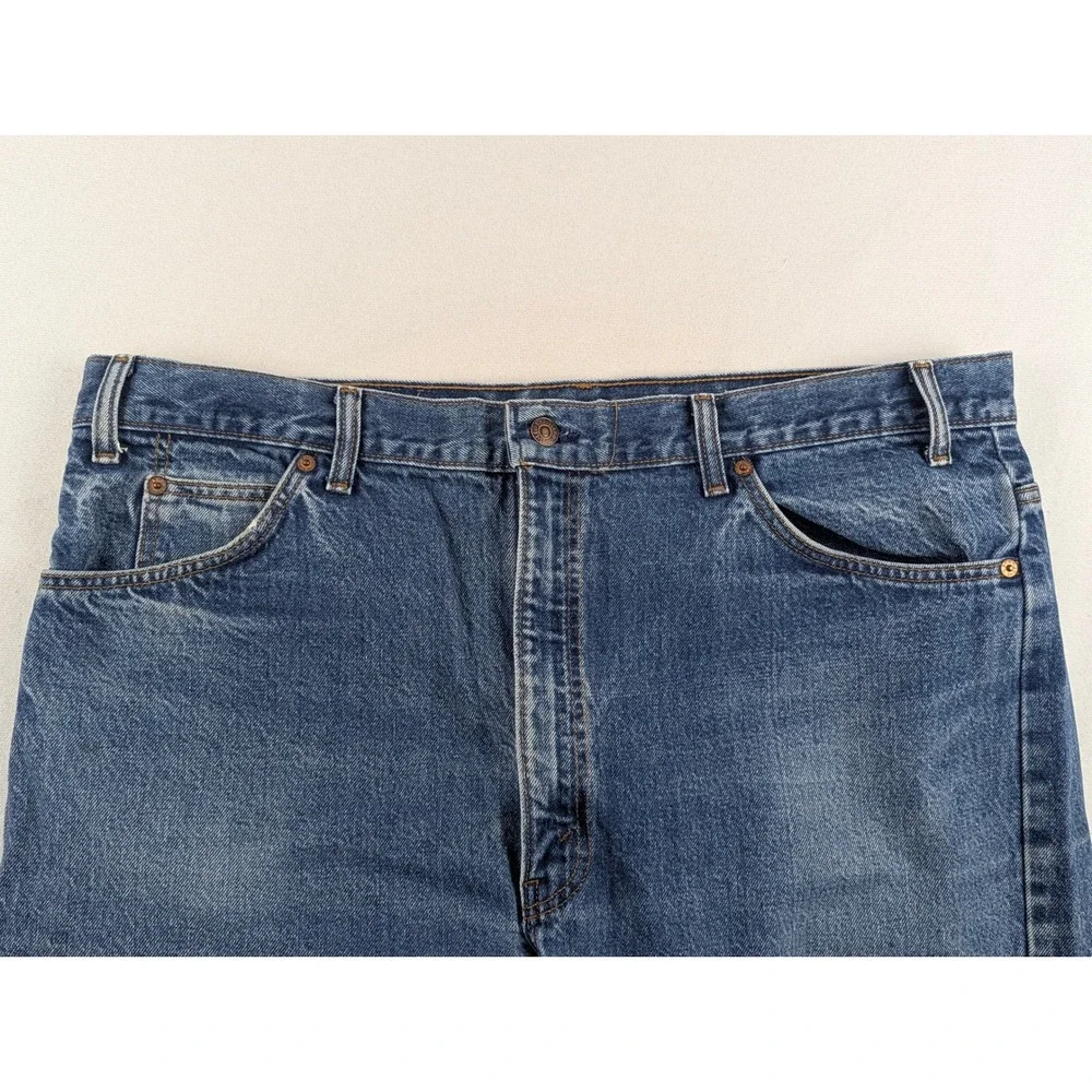 Levis 505 Mens 42x32 Orange Tab Reg Straight Leg Med Wash Blue Jeans 80'S Denim